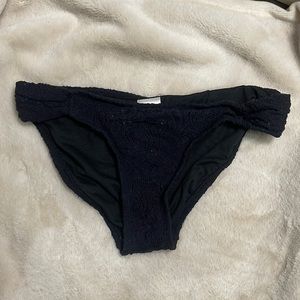 Black crochet bikini bottom